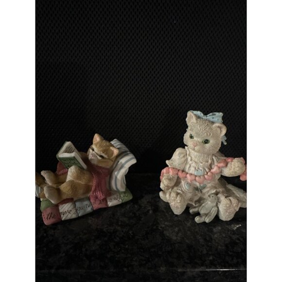 Cat Reading Figurine "The Older You Get" Resin Decor - Picture 1 of 12